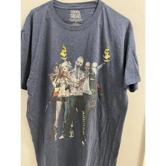DC COMICS SUICIDE SQUAD MEN'S TEE BLUE T-SHIRT SIZE LARGE - Picture 3 of 5
